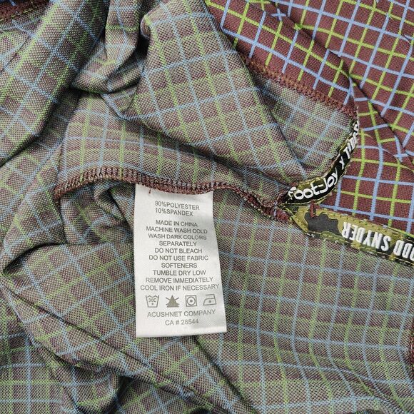 Footjoy x Todd Snyder Size Large Performance Stretch Golf Polo Check Shirt - Picture 6 of 8